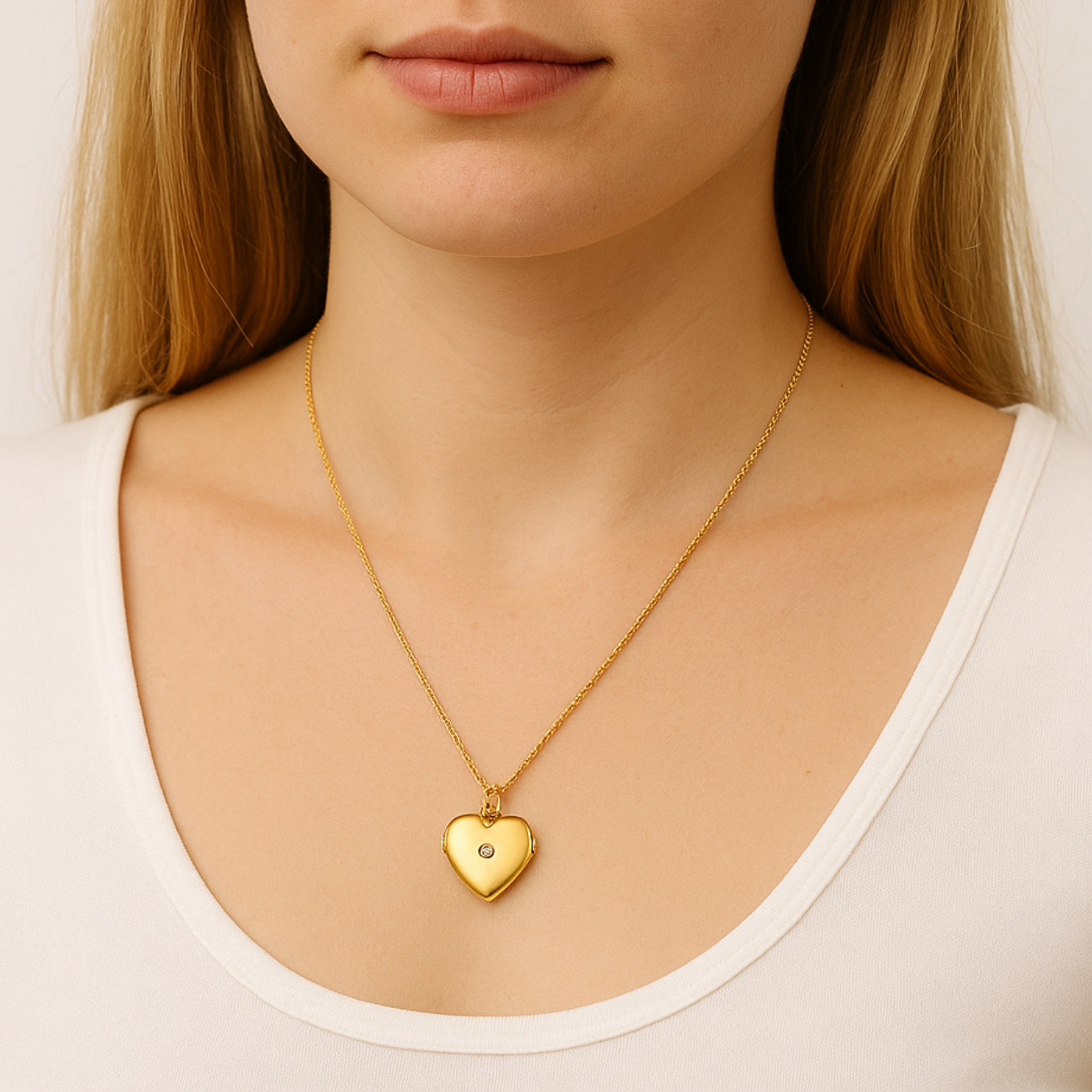 שרשרת לב לאישה עם תמונה נסתרת