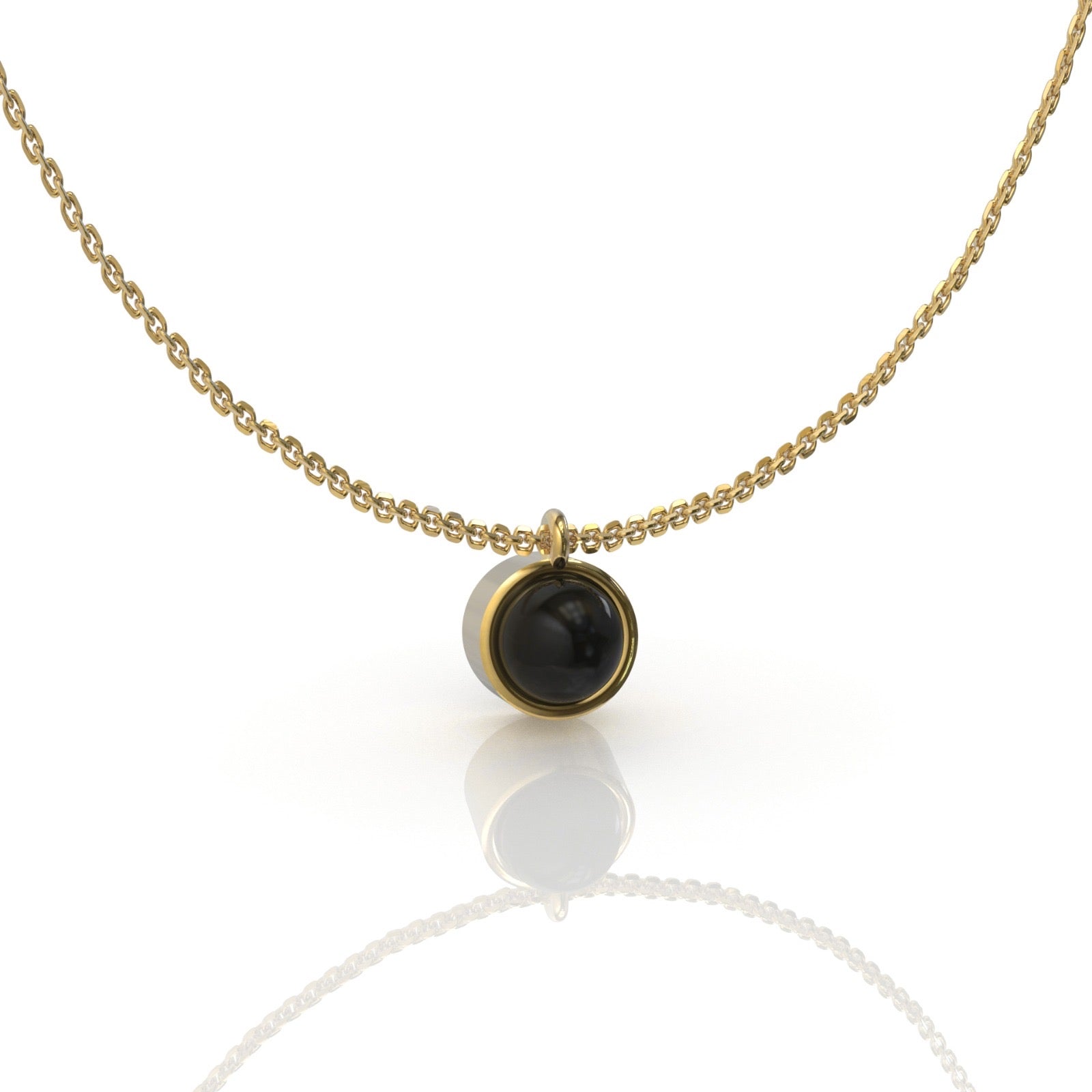 שרשרת פנינה זהב מלא עם תמונה מוצפנת