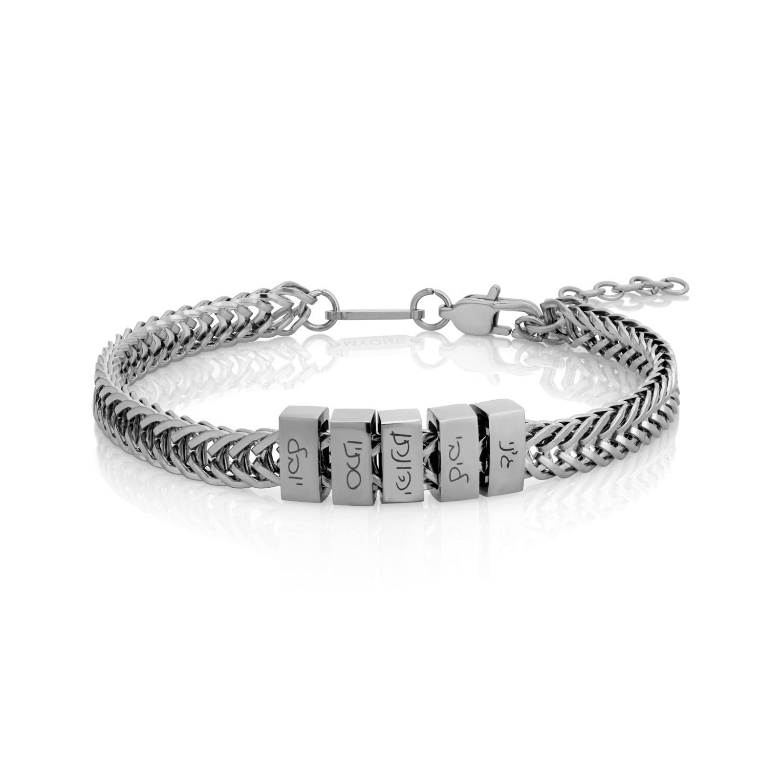 צמיד חריטה קוביות לגבר - שחור