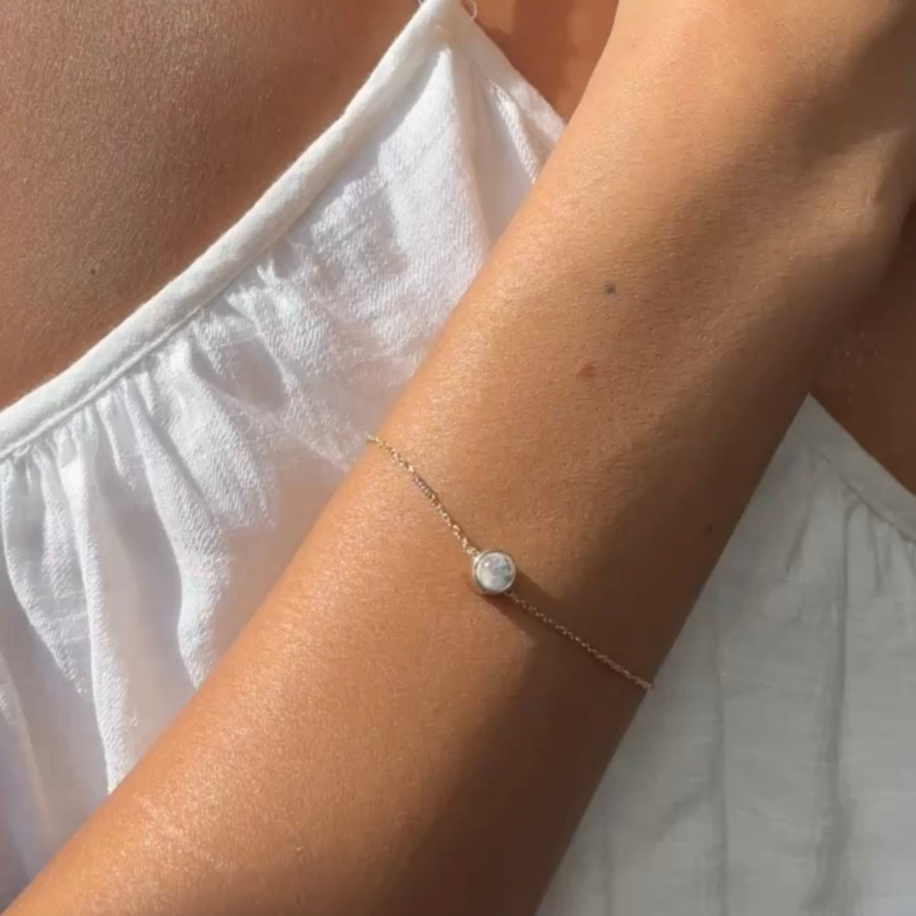 צמיד פנינה קלאסי זהב מלא