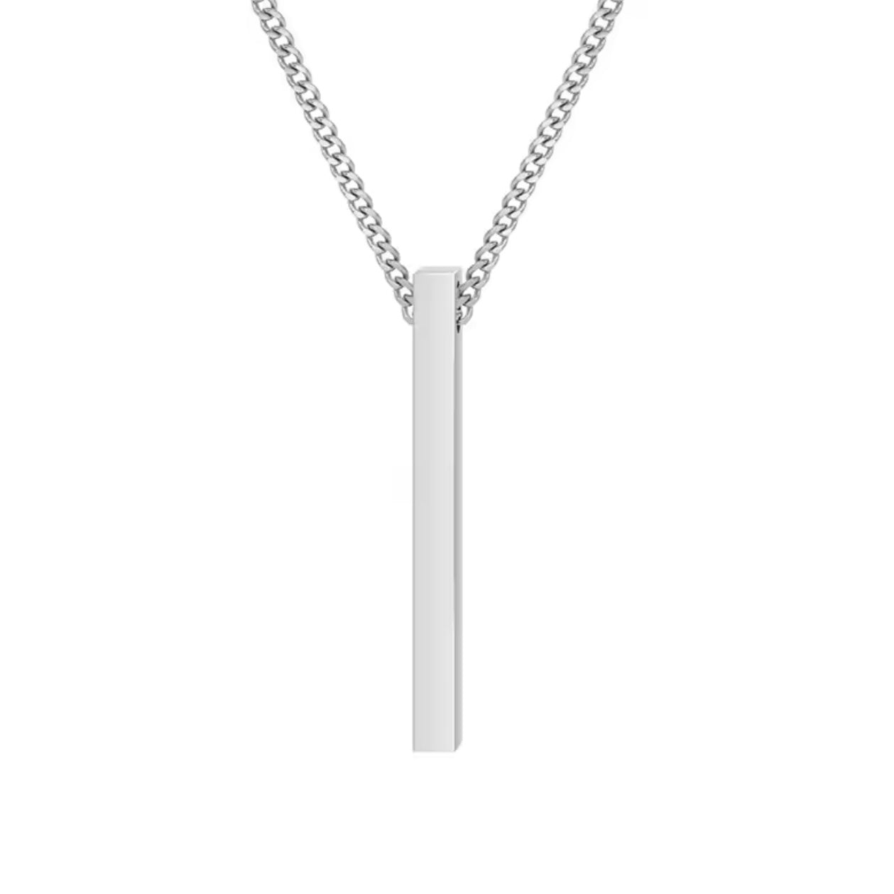 שרשרת מלבן לאשה עם חריטה אישית