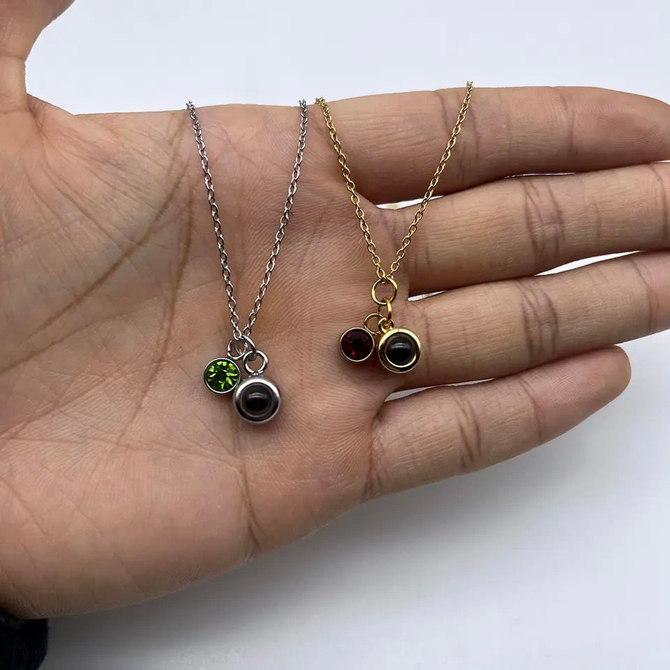 שרשרת אבן לידה עם תמונה מוצפנת