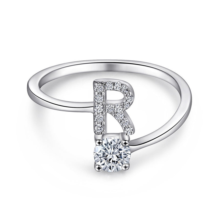 טבעת אות משובצת