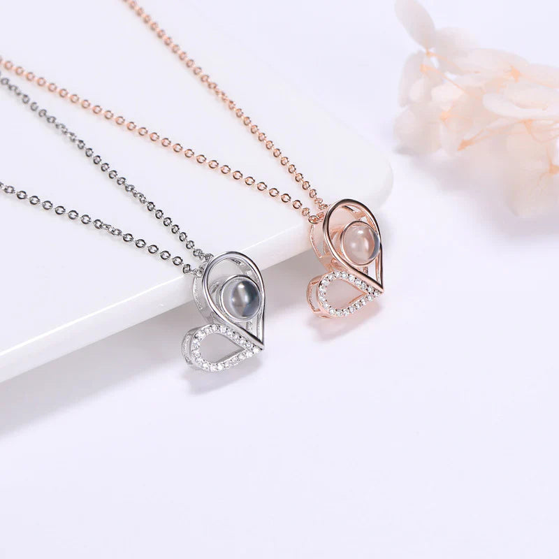 שרשרת לב ספיר עם תמונה מוצפנת