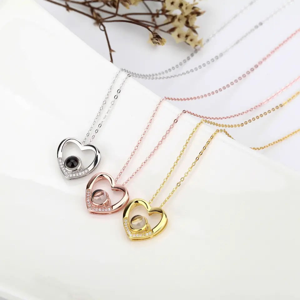 שרשרת לב גדול נועה זרקונים עם תמונה מוצפנת