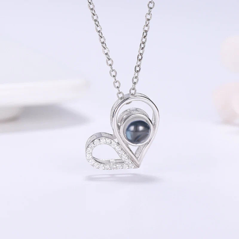 שרשרת לב ספיר עם תמונה מוצפנת