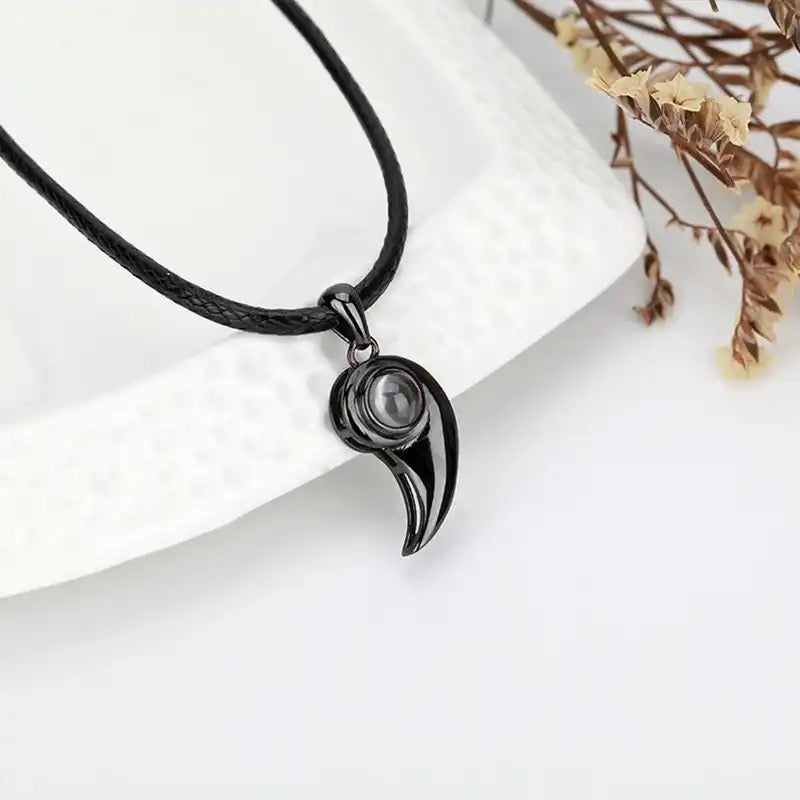 שרשרת זוגית לב עם תמונה מוצפנת