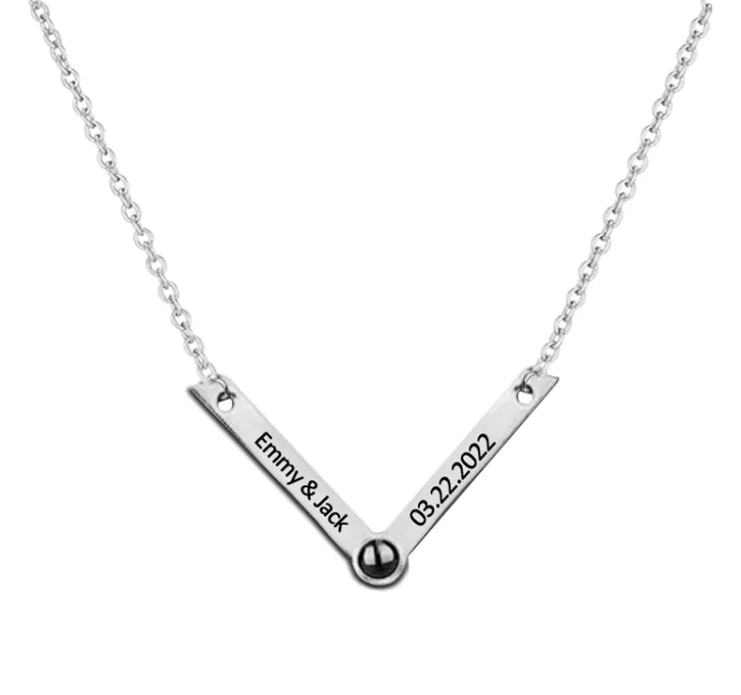 שרשרת יסמין עם חריטה אישית ותמונה מוצפנת