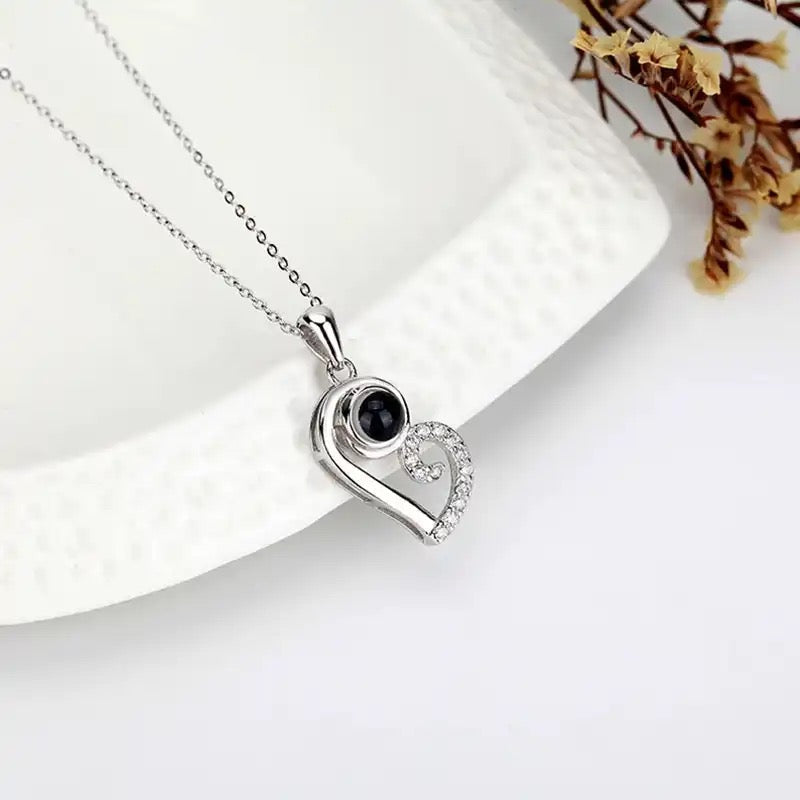 שרשרת זוגית לב עם תמונה מוצפנת